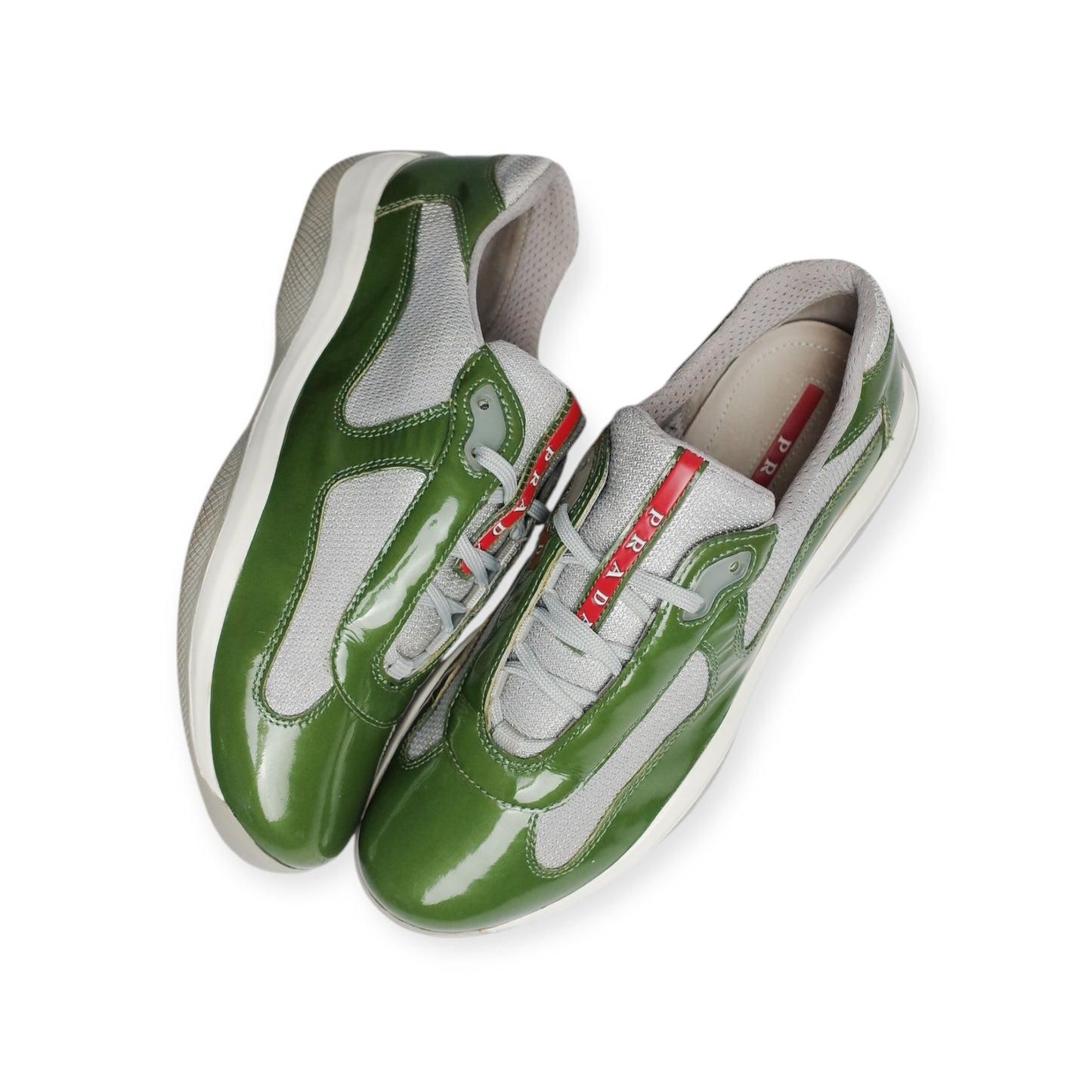 PRADA AMERICA'S CUP GREEN PATENT LEATHER (US7.5/EU40.5)