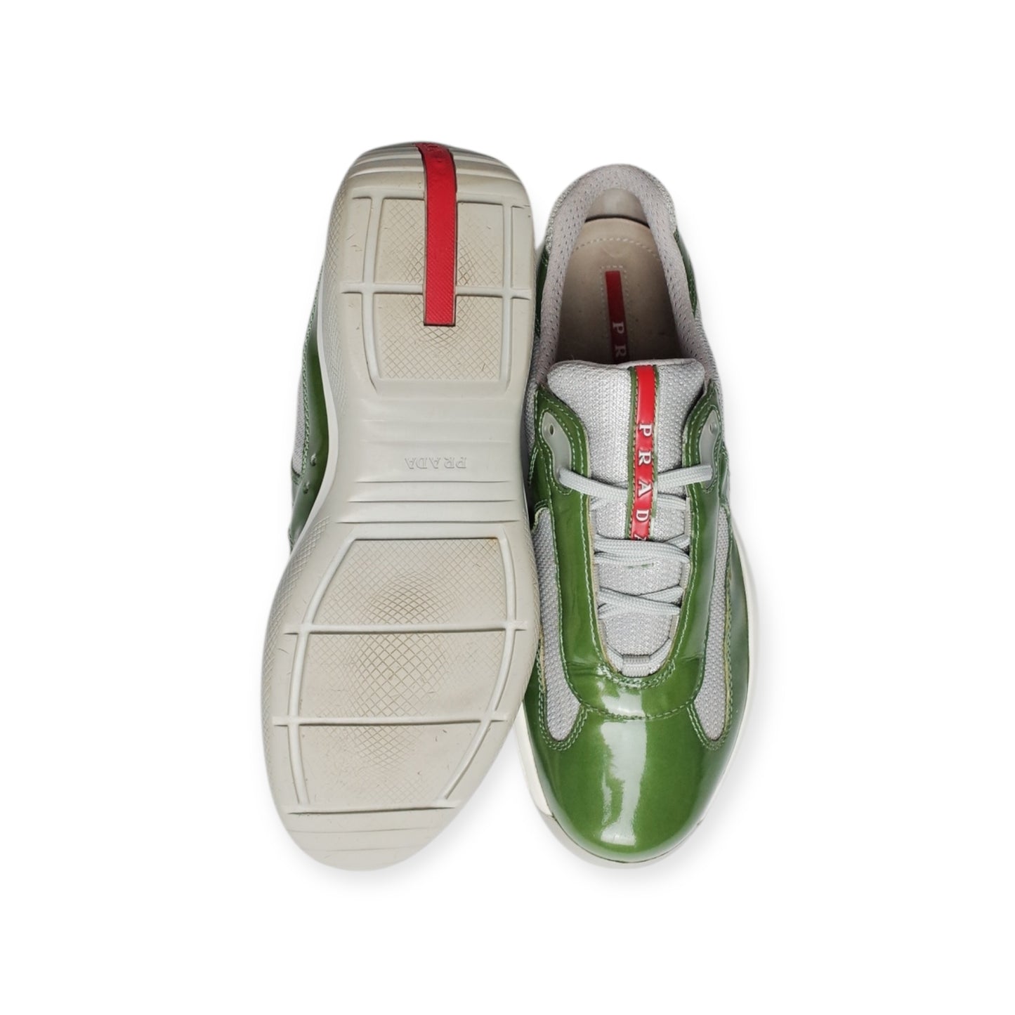 PRADA AMERICA'S CUP GREEN PATENT LEATHER (US7.5/EU40.5)