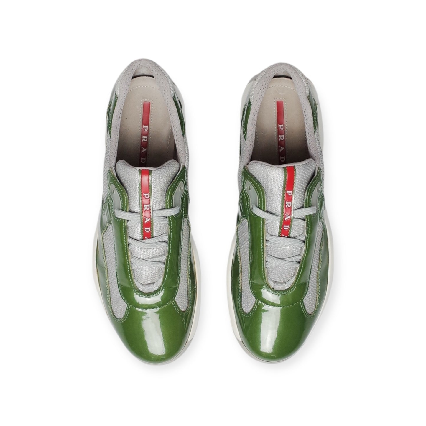 PRADA AMERICA'S CUP GREEN PATENT LEATHER (US7.5/EU40.5)