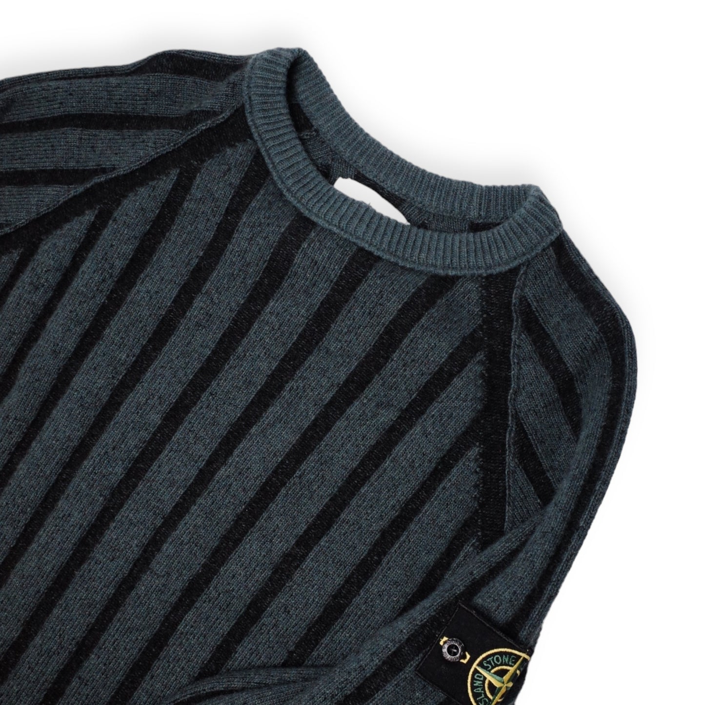 STONE ISLAND STRIPED KNIT GREEN (XL)