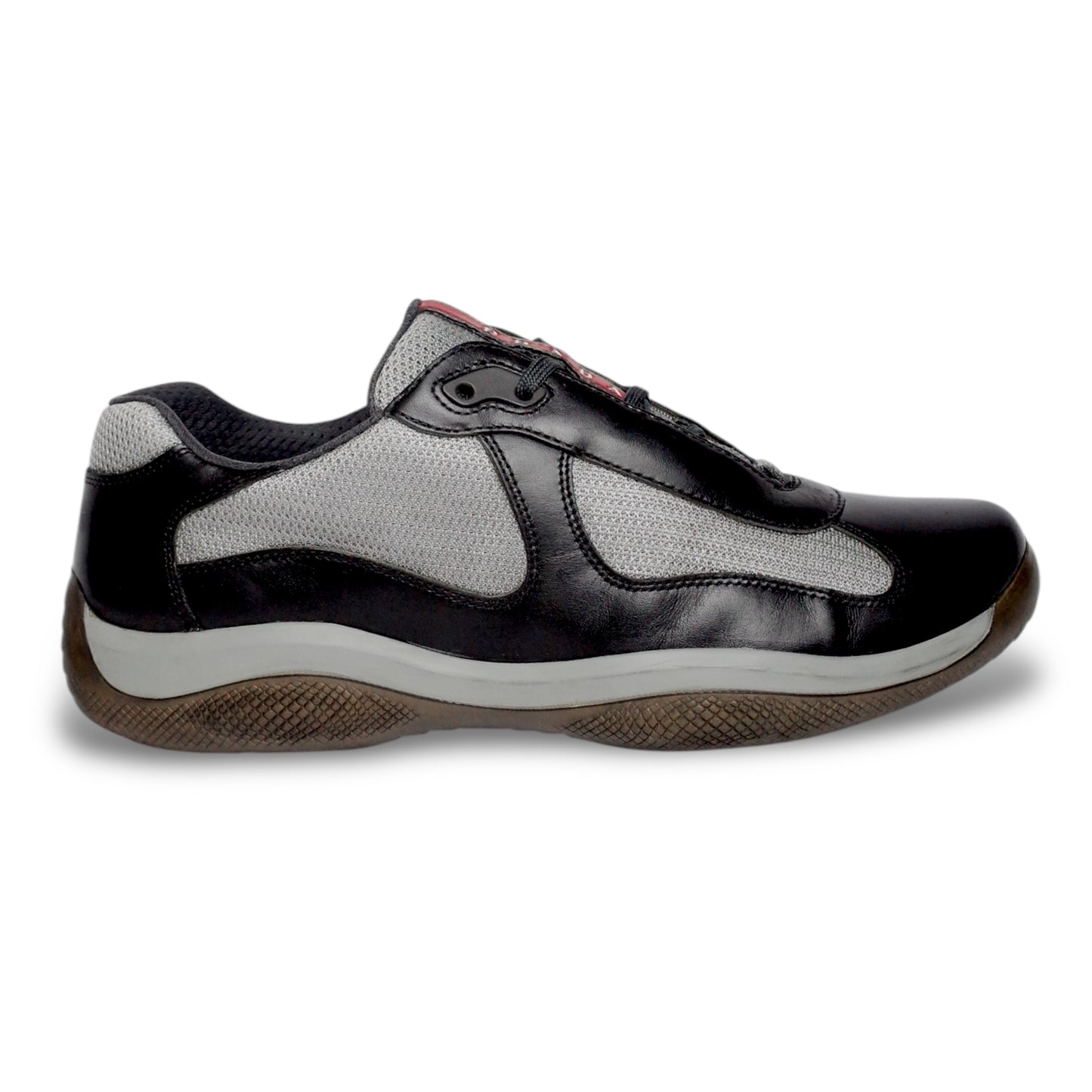 PRADA AMERICA'S CUP BLACK LEATHER GREY MESH (US11/EU45)