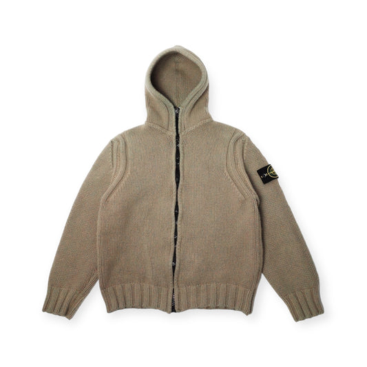 STONE ISLAND HEAVYWEIGHT HOODED KNIT SAGE (S)