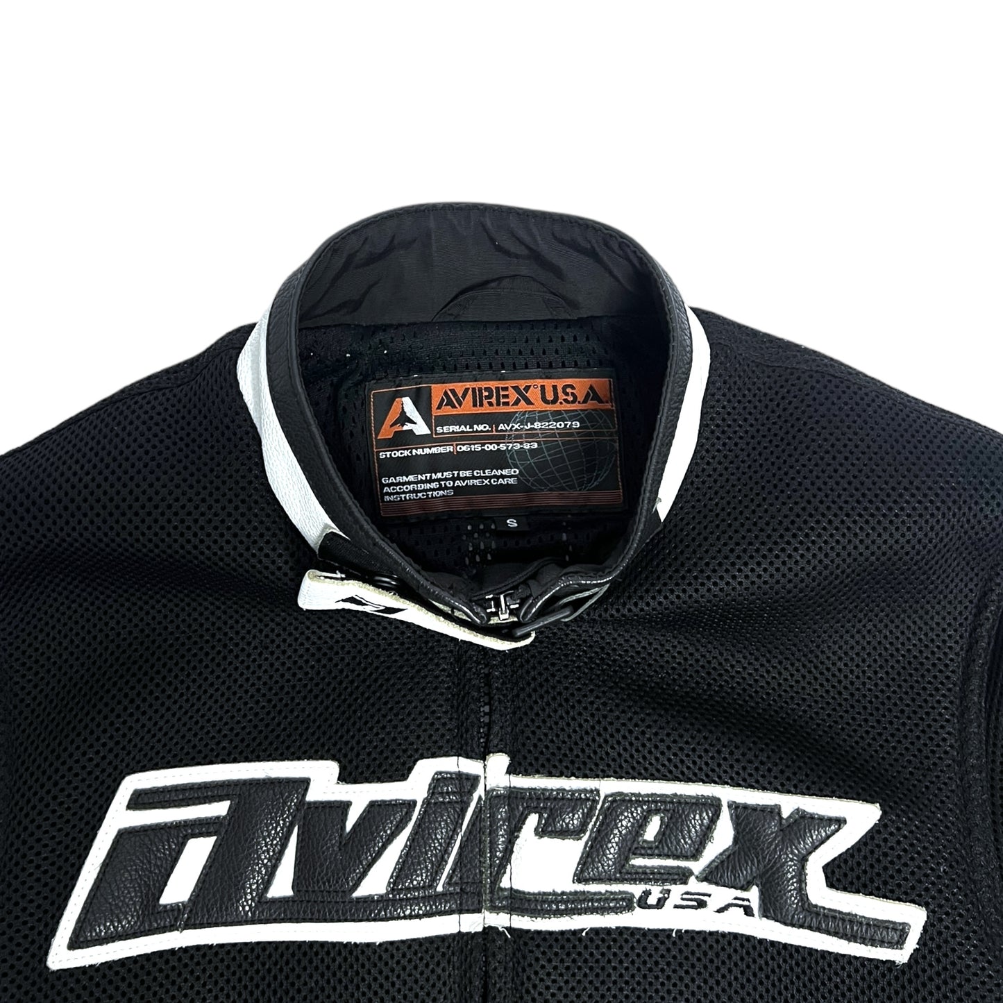 AVIREX MOTOR JACKET BLACK WHITE (S)