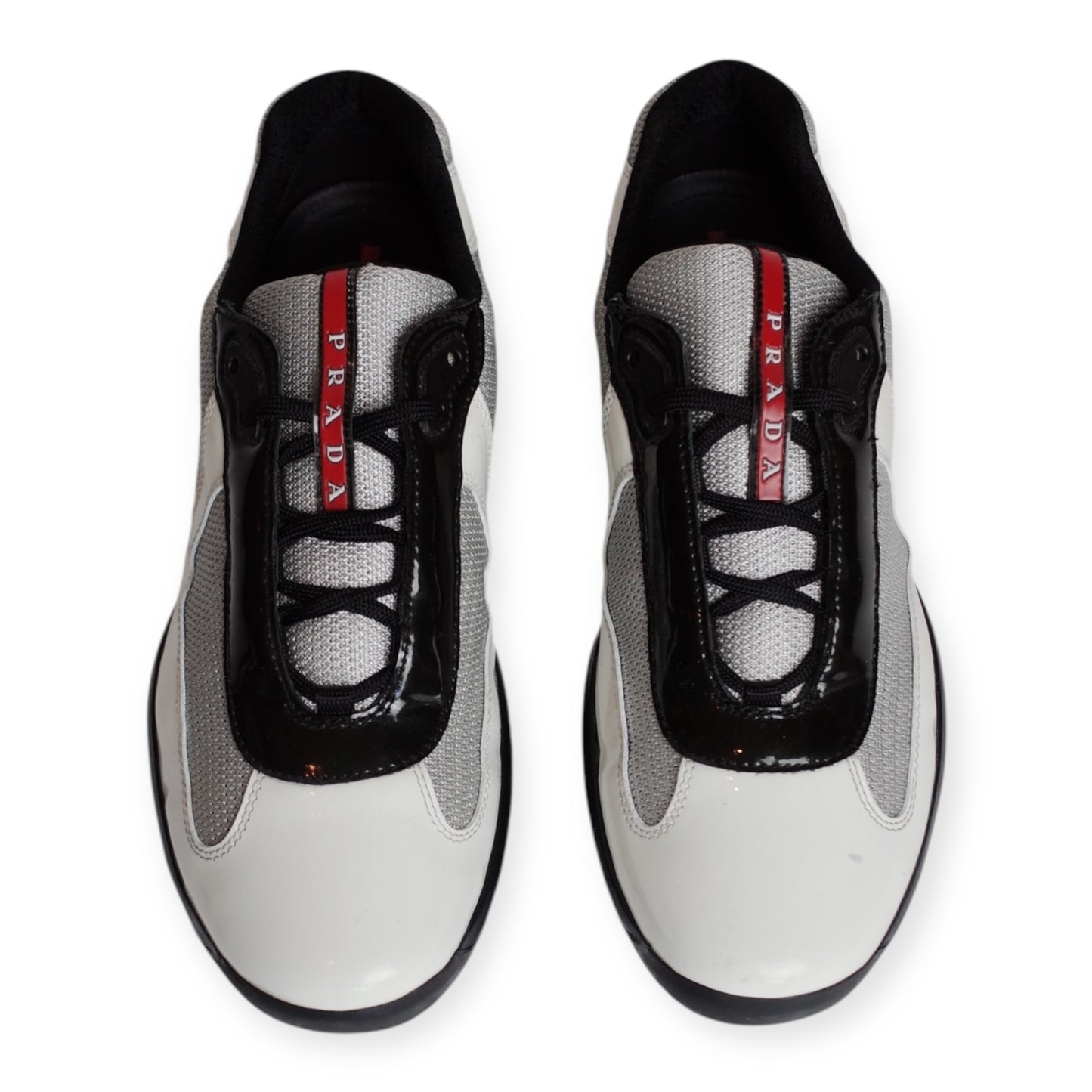 PRADA AMERICA'S CUP TWO-TONE BLACK/WHITE PATENT LEATHER (US10.5/EU44.5)