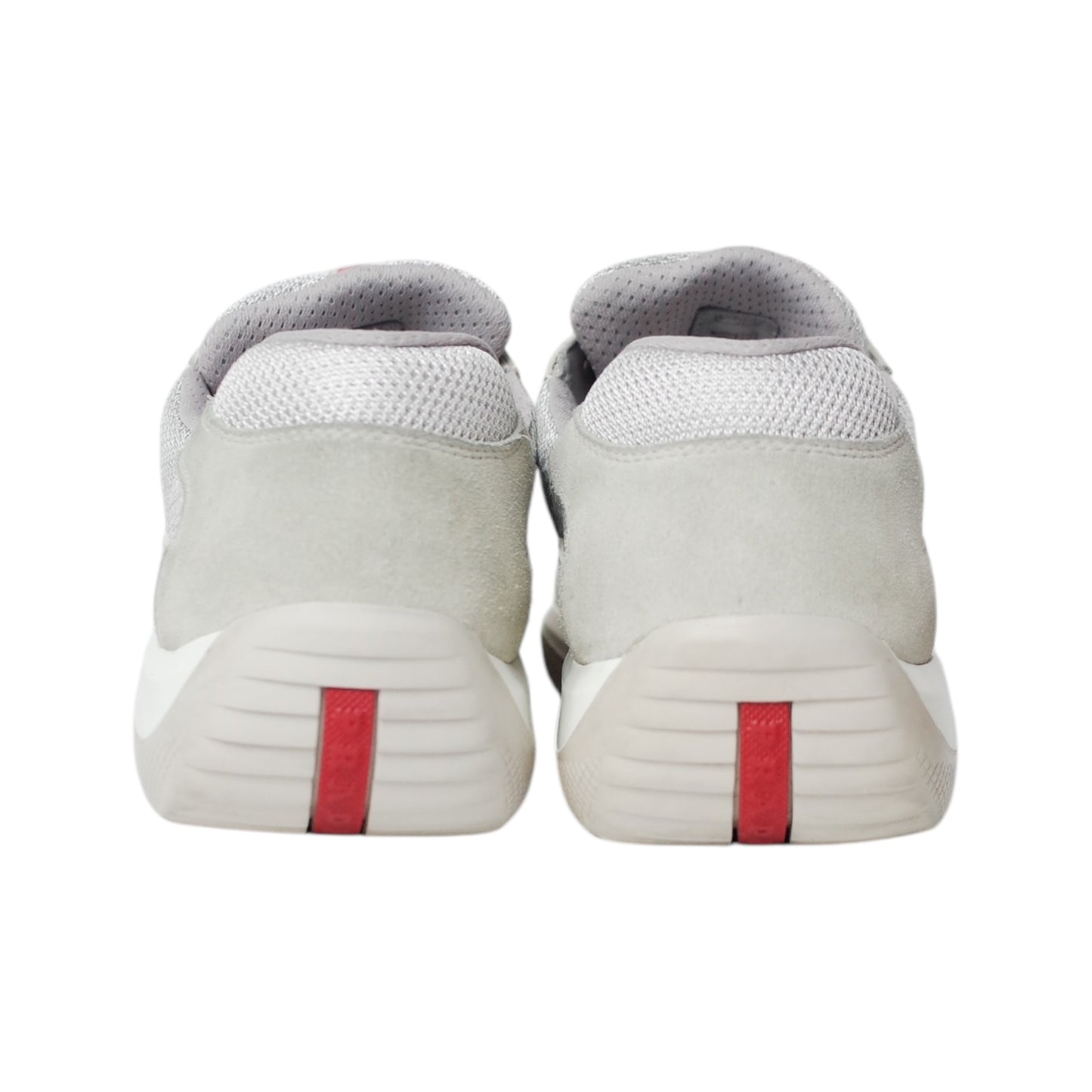PRADA AMERICA'S CUP WHITE LEATHER SUEDE HEEL (US10.5/EU44.5)