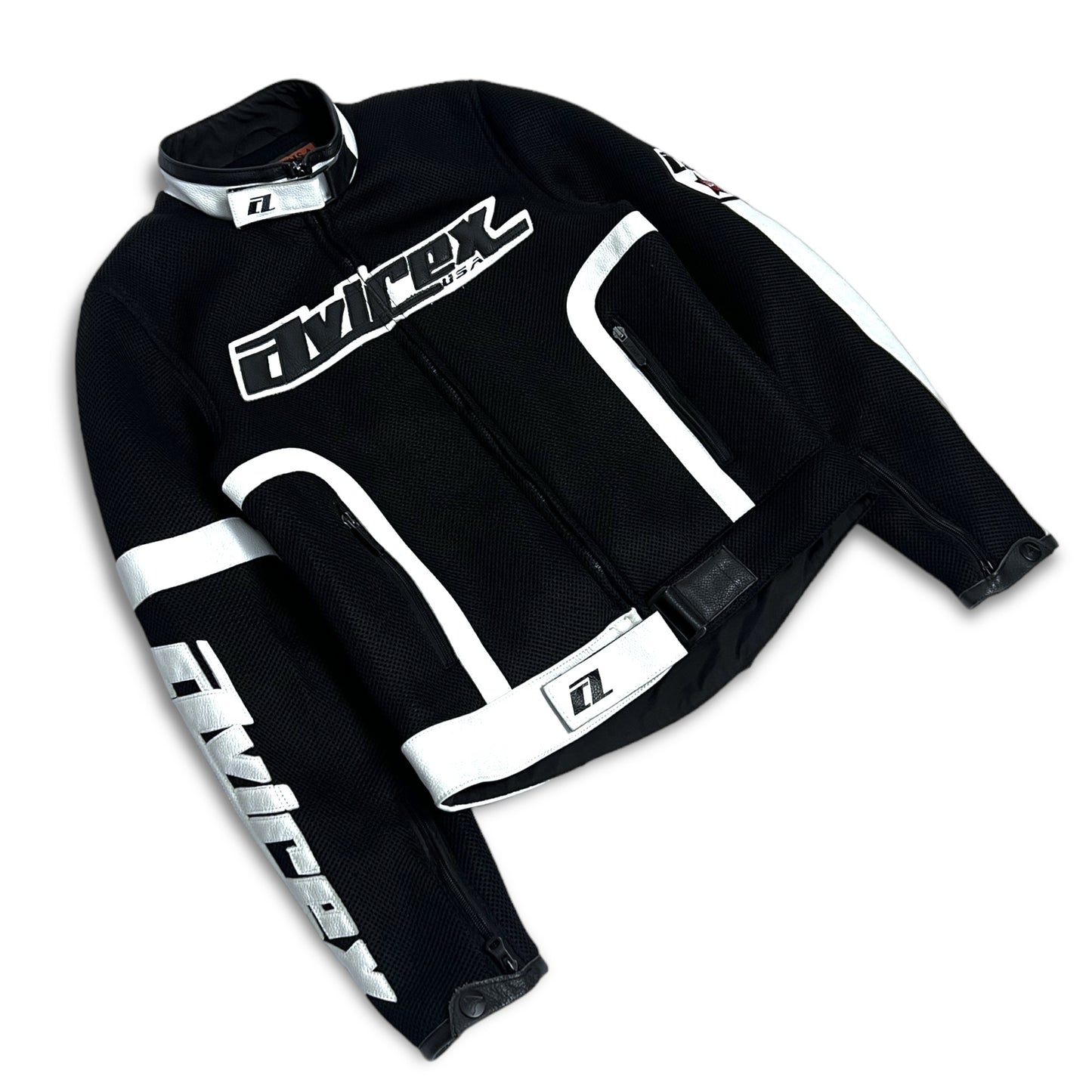 AVIREX MOTOR JACKET BLACK WHITE (S)