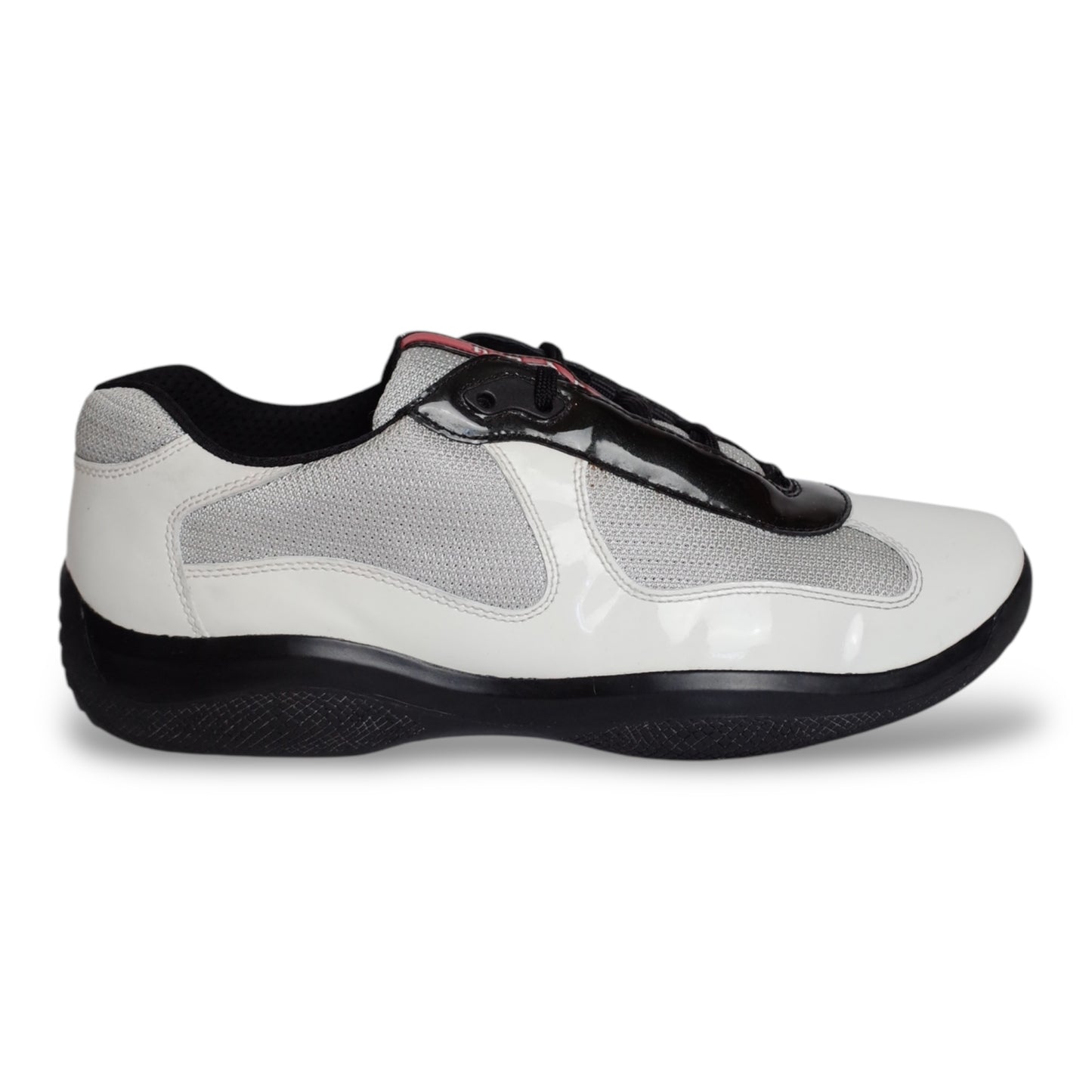 PRADA AMERICA'S CUP TWO-TONE BLACK/WHITE PATENT LEATHER (US10.5/EU44.5)