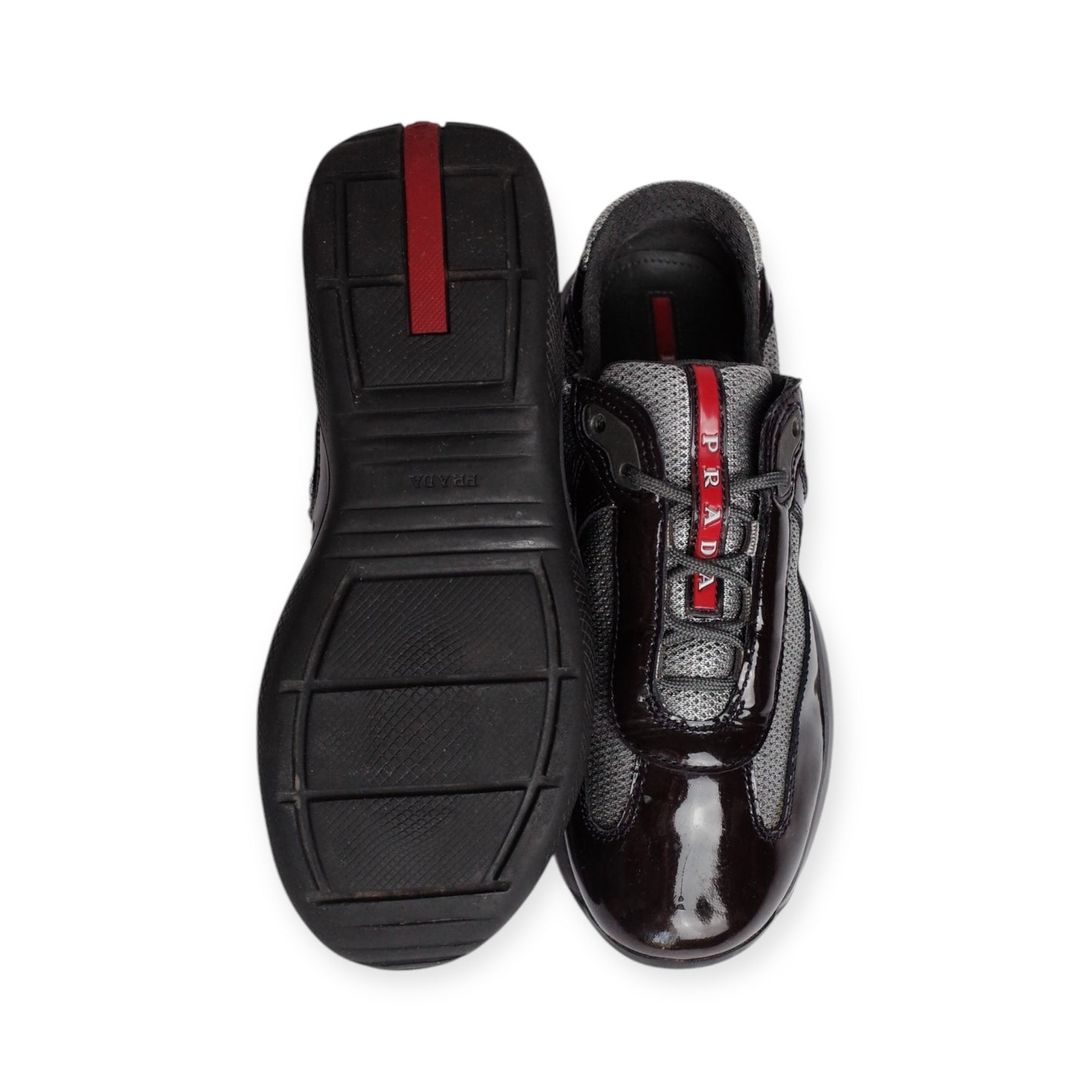 PRADA AMERICA'S CUP CHARCOAL PATENT LEATHER (US6/EU38)
