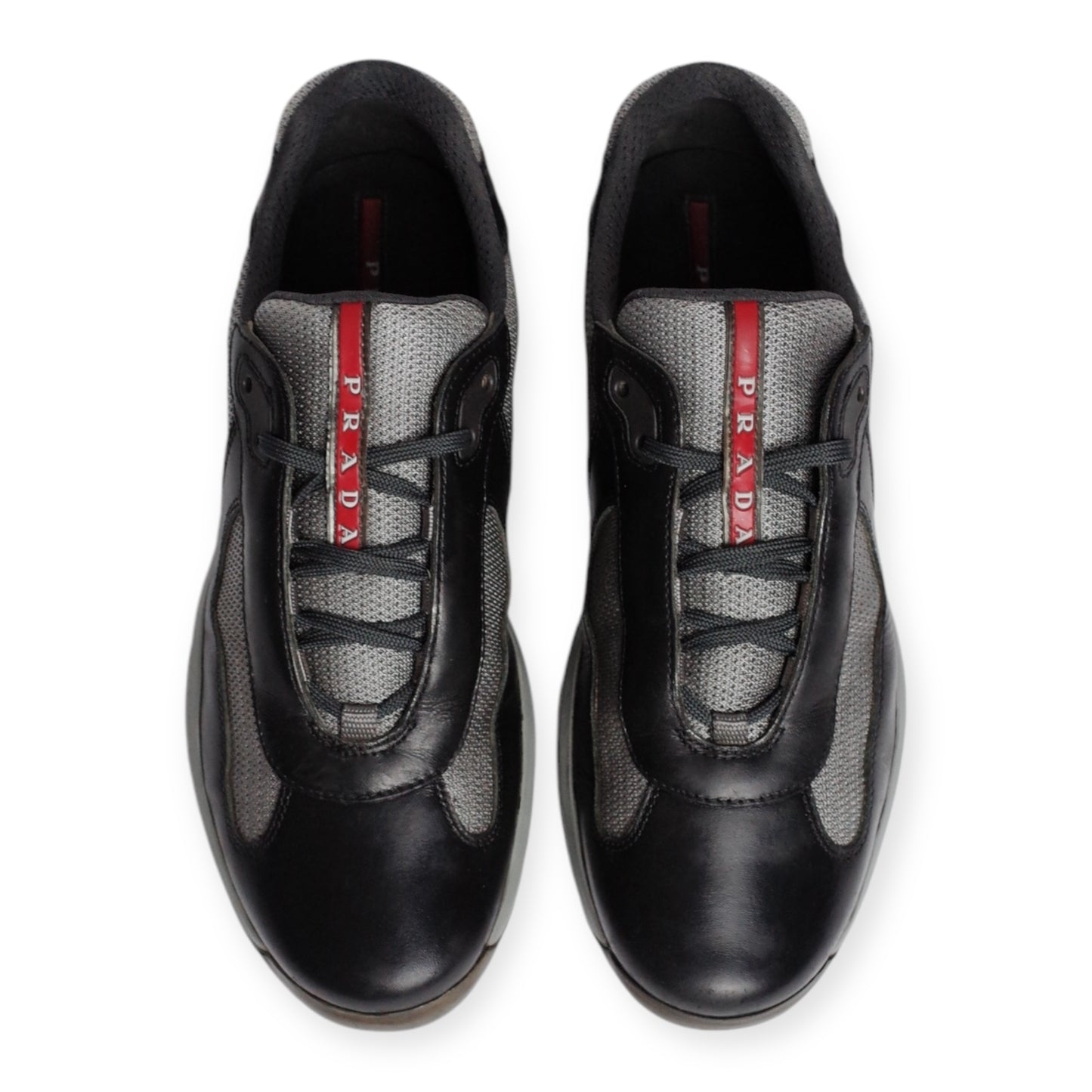 PRADA AMERICA'S CUP BLACK LEATHER GREY MESH (US11/EU45)