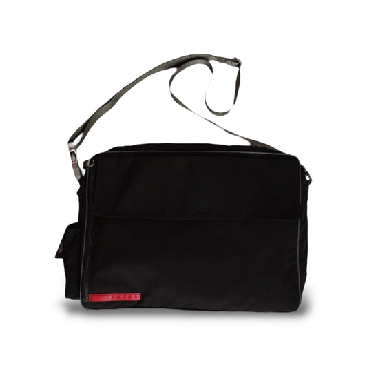 PRADA LUNA ROSSA MESSENGER BAG BLACK