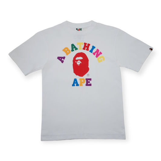 BAPE MULTICOLOR COLLEGE LOGO TEE (S)